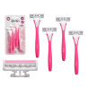 SET OF 4 RAZORS WITH 3 BLADES PINK