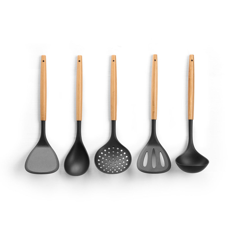 CONJ 5 UTENSILIOS COZINHA PBT BAMBU