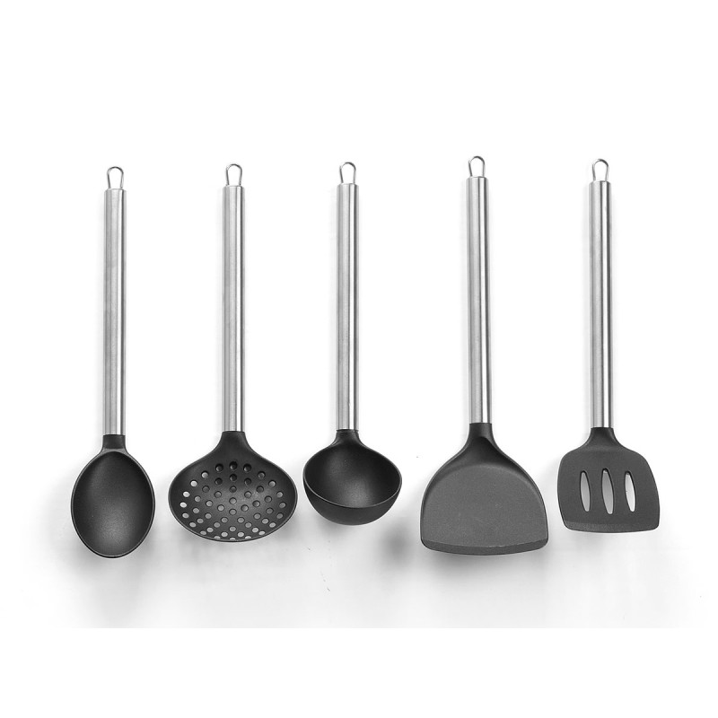 SET 5 UTENSILI DA CUCINA PBT ACCIAIO