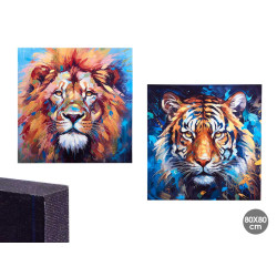 TELA ASSORTITA 2 LEONE TIGRE 80X80CM