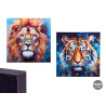ASSORTED LION TIGER 2 CANVAS 80X80CM