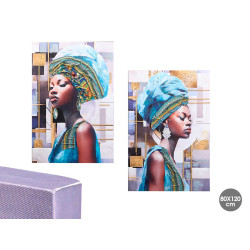 TELA DONNE TURBANTE IN RELIEVO 2ASSORTITI 80X120CM