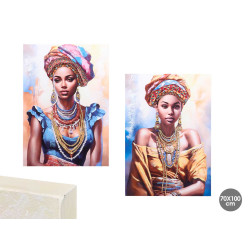 TELA DONNE TURBANTE IN RELIEVO 2ASSORTITI 70X100CM