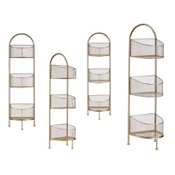 LIBRERIA METALLICA OVOIDALE 3 PIANI CHAMPAGNE
