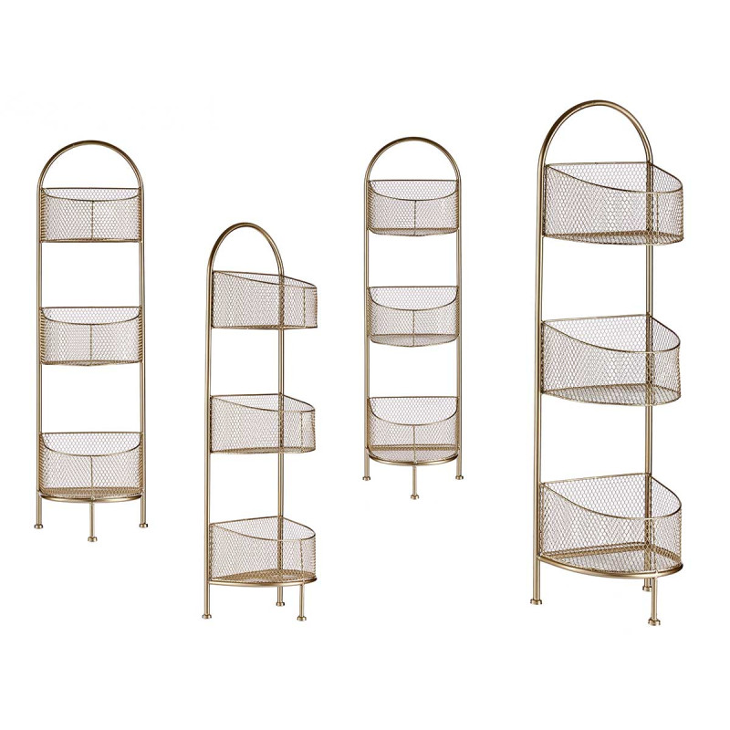 CHAMPAGNE OVAL METAL SHELF WITH 3 SHELVES