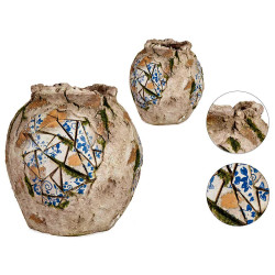 27,5CM POLYRESIN RUSTIC VASE 