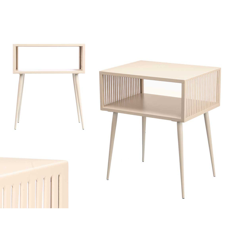 BEIGE RECTANGULAR SIDE TABLE