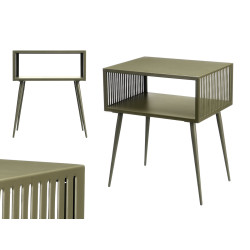 GREEN RECTANGULAR SIDE TABLE