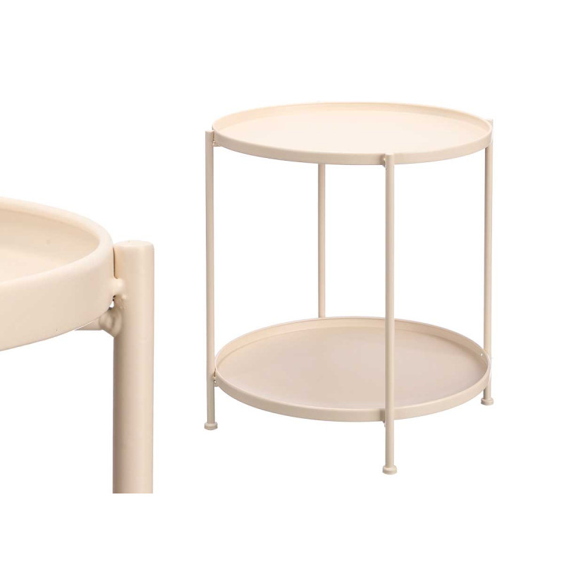BEIGE ROUND SIDE TABLE