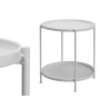 TABLE AUXILIAIRE RONDE DOUBLE GRISE