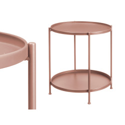 LIGHT BROWN ROUND SIDE TABLE