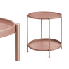 TABLE AUXILIAIRE RONDE DOUBLE BRUN CLAIR