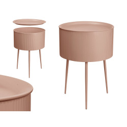 ROUND SIDE TABLE LIGHT BROWN BASE