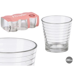 SET 6 HORIZONTAL STRIPE GLASS 280ML