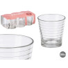 SET 6 HORIZONTAL STRIPE GLASS 280ML