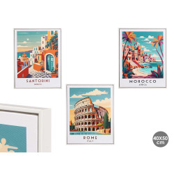 TABLEAU VILLES ASSORT 3 40X50CM