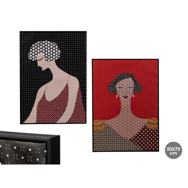 TABLEAU FEMME DÉCOUPÉE ASSORT 2 50X70CM