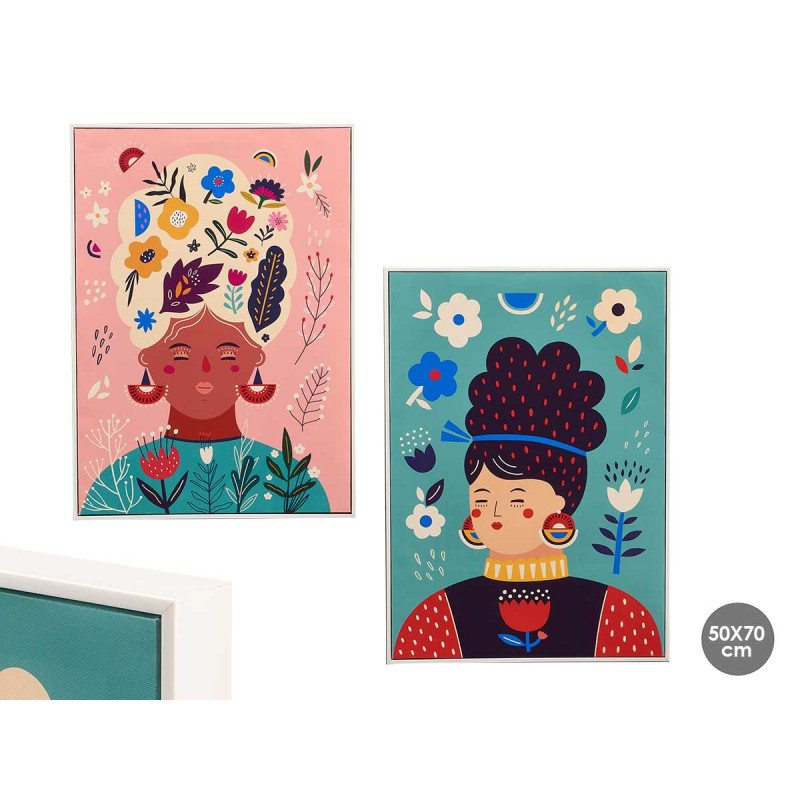CUADRO MUJER COLORES SURT 2 50X70CM