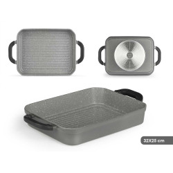 GRAY ROASTER 32X25CM DEEP ALUMINIUN INDUCTION