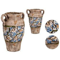 35,5CM POLYRESIN RUSTIC VASE 