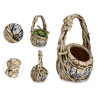 44CM POLYRESIN RUSTIC BASKET FOR GARDEN 
