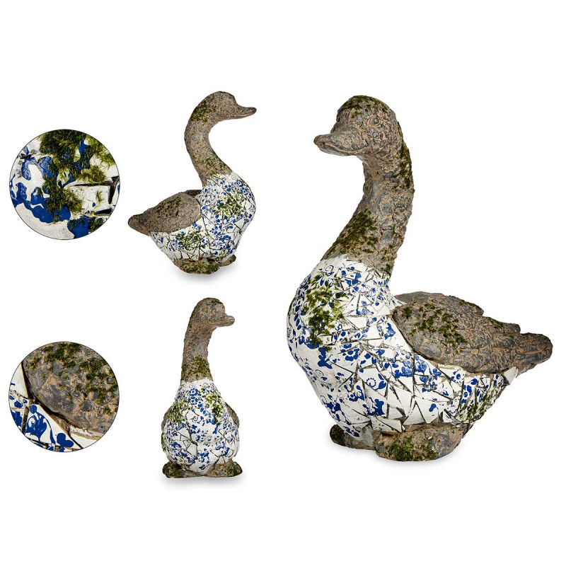 FIGURA POLIRESINA PATO MOSAICO AZUL