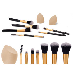 SET 6 PENNELLI E 2 SPUGNE DA TRUCCO