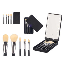ASTUCCIO CON SPECCHIO 5 PENNELLI PER TRUCCO
