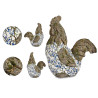 FIGURA POLIRESINA GALLO MOSAICO AZUL