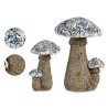 BLUE MOSAIC POLYRESIN MUSHROOM 