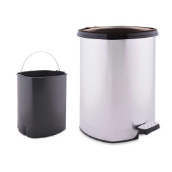 BALDE DO LIXO PLÁSTICO C PEDAL PRATEADO 20L 