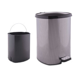 BALDE DO LIXO PLÁSTICO C PEDAL FIBRA CARBONO 20L 