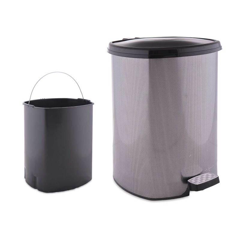 BALDE DO LIXO PLÁSTICO C PEDAL FIBRA CARBONO 20L 