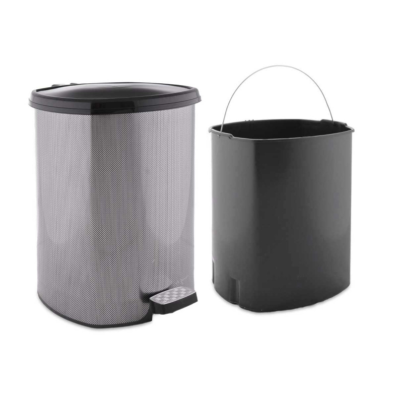 BALDE DO LIXO PLÁSTICO C PEDAL FIBRA CARBONO 20L 