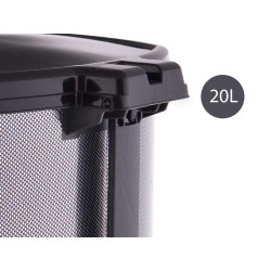 BALDE DO LIXO PLÁSTICO C PEDAL FIBRA CARBONO 20L 