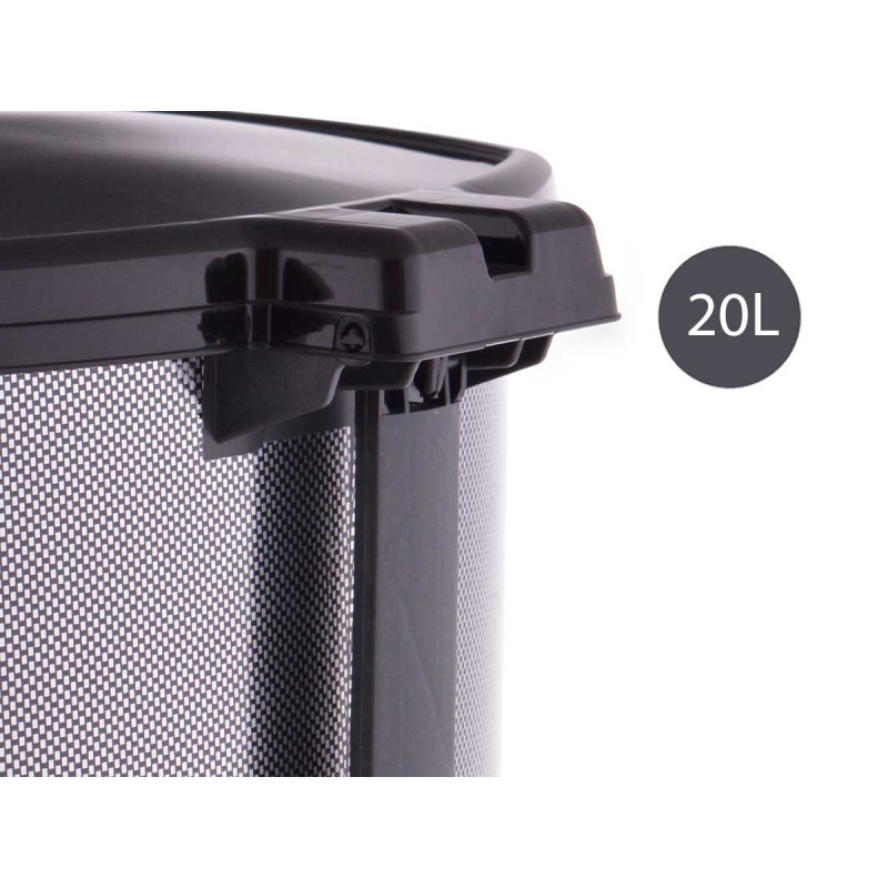 BALDE DO LIXO PLÁSTICO C PEDAL FIBRA CARBONO 20L 