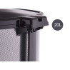 BALDE DO LIXO PLÁSTICO C PEDAL FIBRA CARBONO 20L 