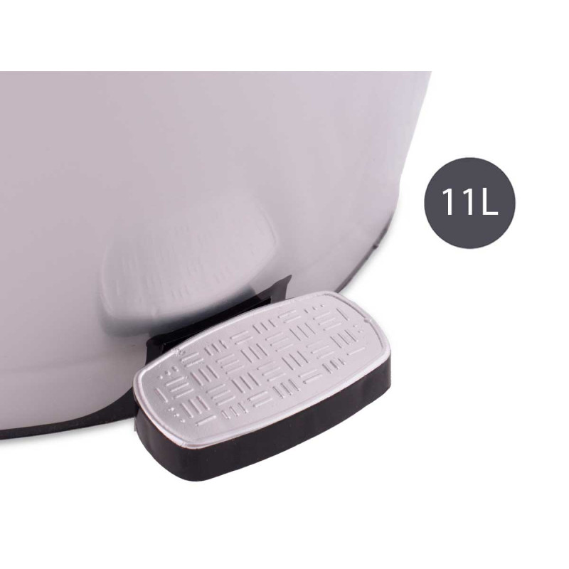 BALDE DO LIXO PLÁSTICO COM PEDAL PRATEADO 11L