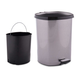 BALDE DO LIXO PLÁSTIC COM PEDAL FIBRA CARBON 11L  