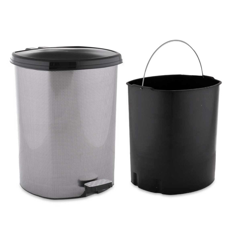 BALDE DO LIXO PLÁSTIC COM PEDAL FIBRA CARBON 11L  