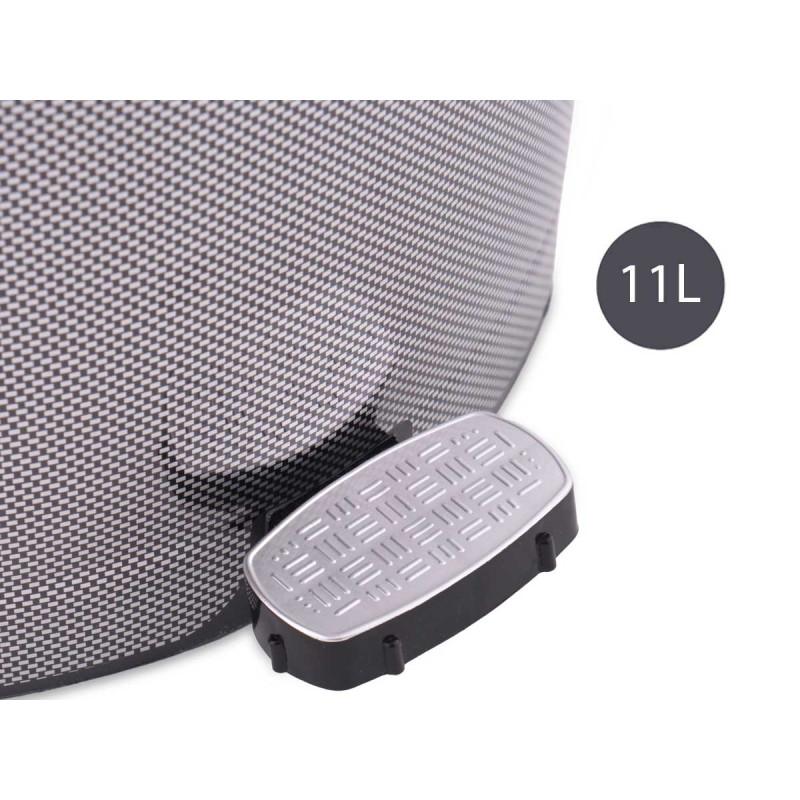 BALDE DO LIXO PLÁSTIC COM PEDAL FIBRA CARBON 11L  