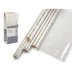 PAPIER CADEAU TRANSPARENT AVEC FLEURS AS