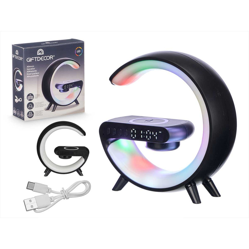 OROLOGIO SPEAKER CARICATORE WRL LUCE RGB NERO