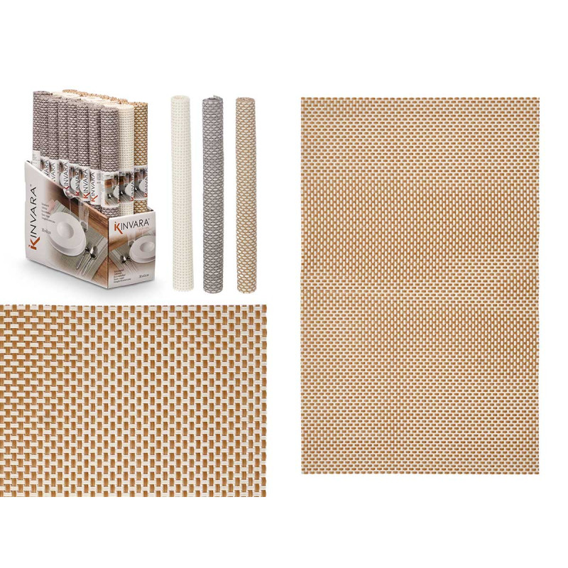 TABLEMAT 30X45CM PLAITED ASSORT 3 NEUTRAL COL