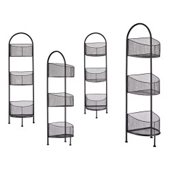 BLACK OVAL METAL SHELF WITH 3 SHELVES