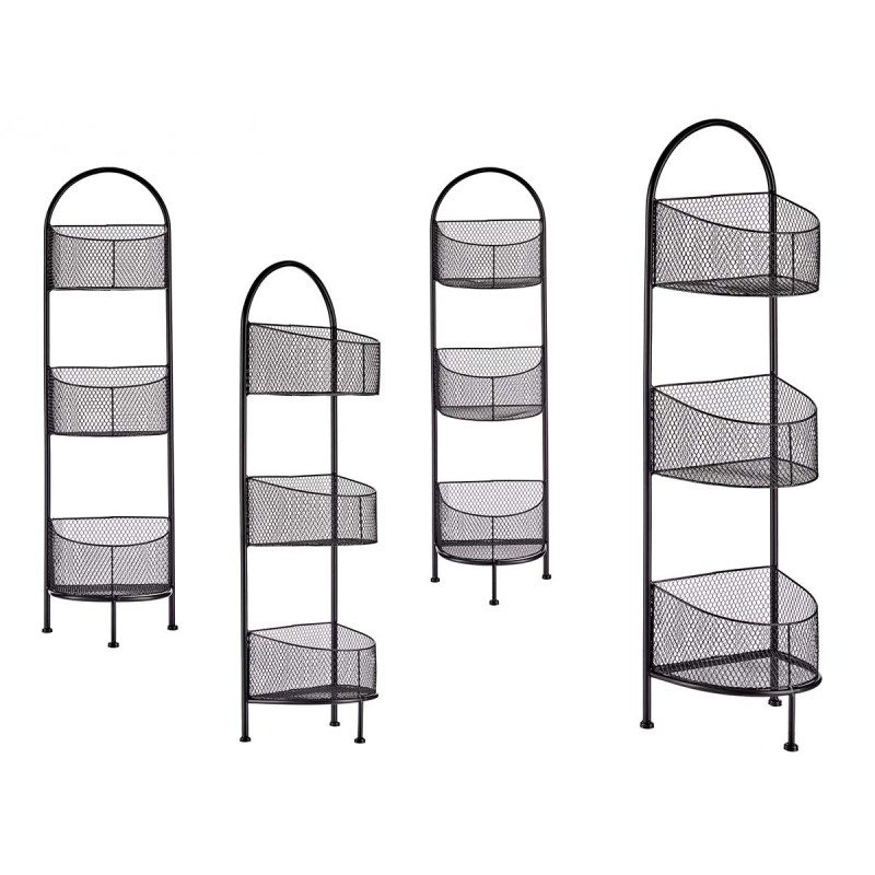 BLACK OVAL METAL SHELF WITH 3 SHELVES