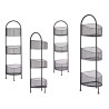 BLACK OVAL METAL SHELF WITH 3 SHELVES