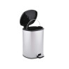 PAPELERA PLASTICO PEDAL PLATEADA 6L
