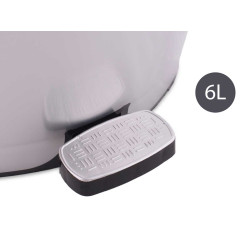 BALDE DO LIXO PLÁSTICO COM PEDAL PRATEADO 6L 