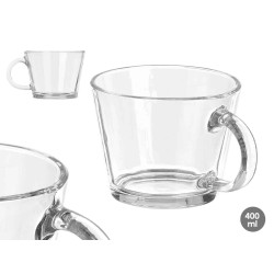 TAZZONE COLAZIONE CON MANICO 400ML TRASPARENTE